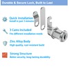 Cabinet Locks with Keys, Keyed Alike Cam Lock, 1-3/8'' Long,