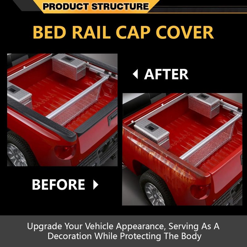 CNNELL Bed Rail Caps Stepside LH & RH Compatible with
