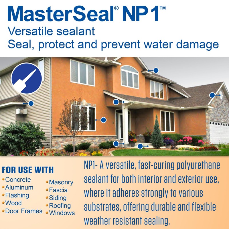 MasterSeal NP1 Aluminum Gray 10.1oz Polyurethane Sealant- Pack of 12