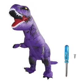 Inflatable Dinosaur Costume T Rex Inflatable Dinosaur Blow Up Costume for Cosplay Party Weddings Easter Xmas Purple Adult Style 150‑190cm