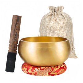 Ai-OUMLEEF Tibetan Singing Bowl Set - Nepal Buddhist Bowl With Mallet, Decorative Sound Bowl for Yoga, Meditation Supplies and Decor