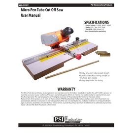 Penn State Industries MLCUTOFF Pen Tube Micro Cutoff Saw with Jig, Orange/Grey/White