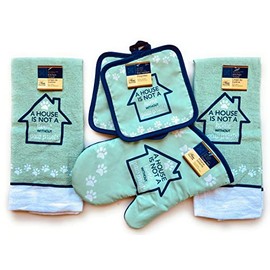 Home Collection 5 Piece Towel Set - A House is not a Home Without Paw Prints