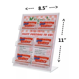 Marketing Holders 8.5" x 11" Table Tent Counter Top Slant Back with 6 Business Card Holders