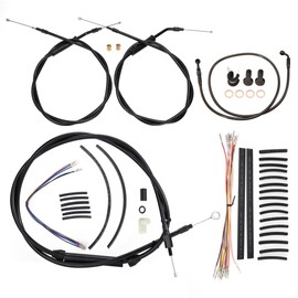 MoKitDora Softail 12" Handlebar Extended CAN-bus Wiring Clutch Brake Line Throttle Cables and Turn Signal Harness Kits for 2000-2006 Harley Fat Boy FLSTF FXS FLS Heritage Springer Deluxe, Black