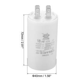 PATIKIL CBB60 18uf Running Capacitor,2Pcs AC 450V 4 Pins 50/60Hz Double Insert Cylinder Bottom for Air Conditioning,Water Pump,Fan Motor Star 72 x 40mm