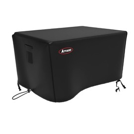 ATYARD Gas Fire Pit Cover Rectangular 46x33x23 inch - Waterproof Windproof Anti-UV Heavy Duty Patio Firepit Furniture Covers Black