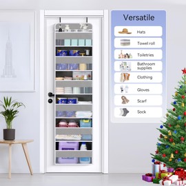 WishJazz 2-Pack Over the Door Organizer, 6-Shelf Hanging Diaper Caddy Organizer, 50lbs Capacity - Behind the Door Storage for Closet, Nursery, Pantry, Bedroom,Toy Storage