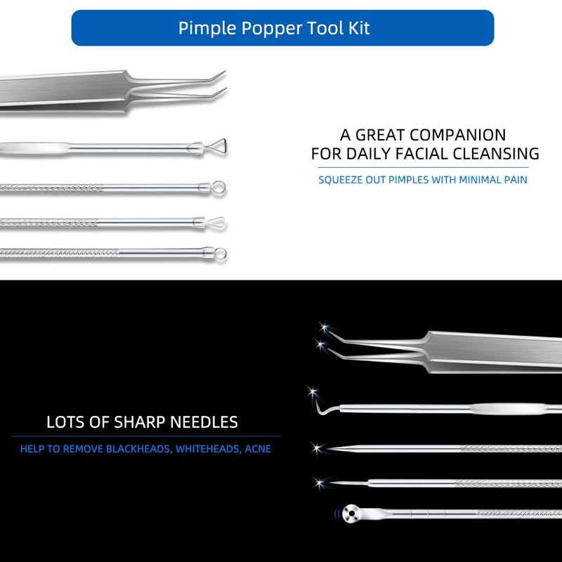 Blackhead Remover Tool Pimple Popper Tool Kit 5 Pack Blackhead