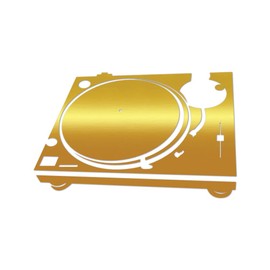 RDW Turntable Premium Sticker Decal Mirror Gold Metallic dj Phonograph Record Player Records - Mirror Gold - 2" W x 1.23" H