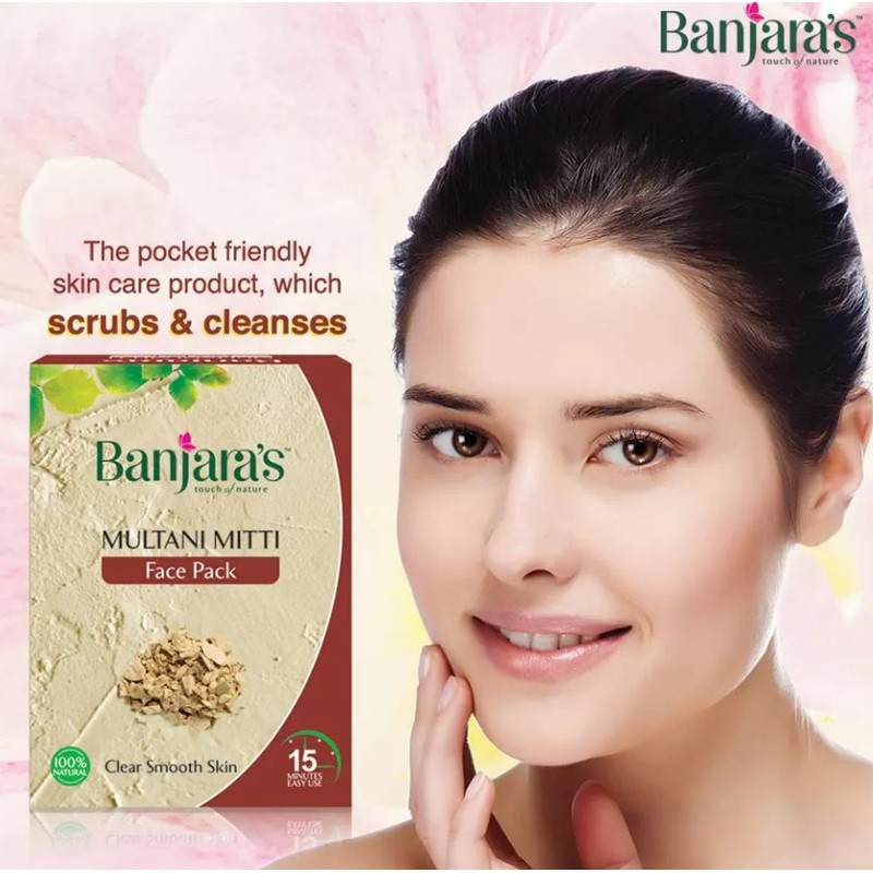 Banjara's Multani Mitti Face Pack Powder, 100g (20gx5packs) Clear Smooth