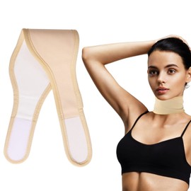 Castor Oil Neck Pack, Reusable Castor Oil Pack for Neck with Magic Adhesive Adjustable Cotton Oil Wrap Castor Oil Not Included (Khaki)