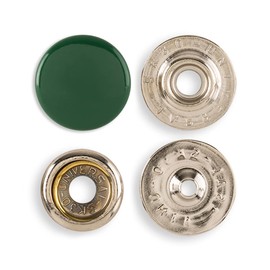 Juego de 12 cierres a presión verdes de 24 litros, botones a presión de 15 mm, botones de metal, botones a presión, anillos, broches para piel, jeans, chaquetas, ropa, manualidades, etc