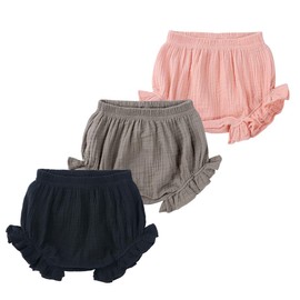 Baby Girls Ruffle Bloomer Shorts Toddler Cute Cotton Linen Panty Diaper Covers