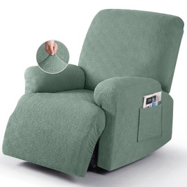 Timeles Recliner Covers Recliner Chair Covers Reclining Couch Covers Sofa Slipcovers Stretch Soft Washable (Single-Seater, Winter Mint)