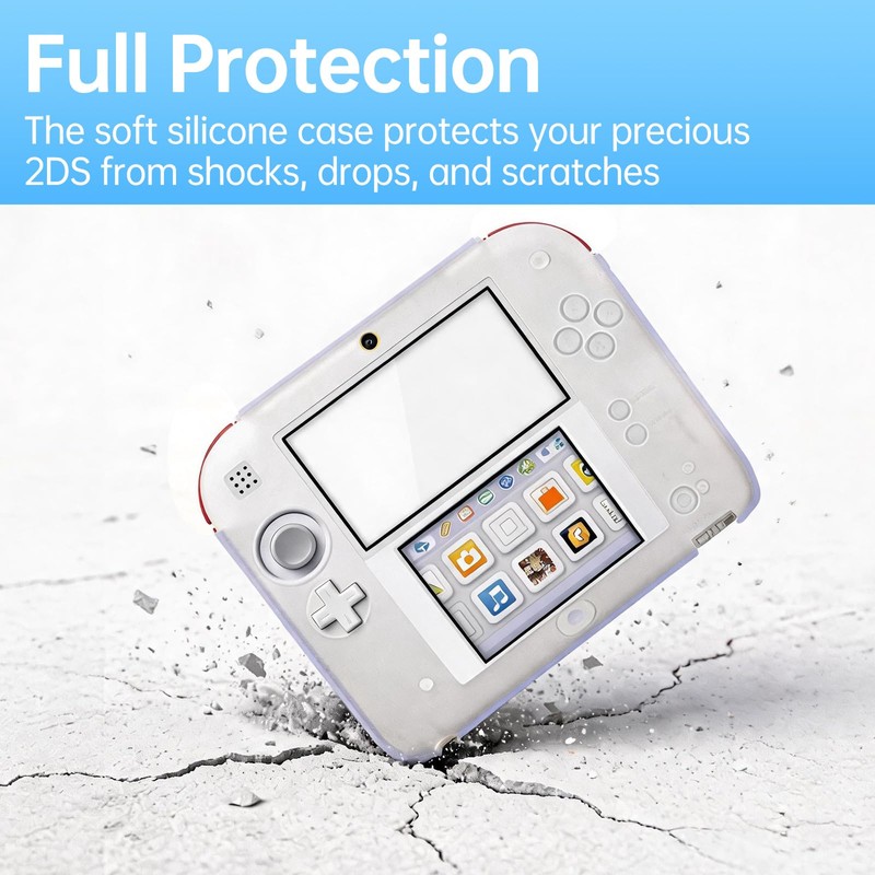KEUYE Compatible with 2DS Case Soft Silicone Shell White