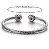 COOLSTEELANDBEYOND Elastic Adjustable Mens Stainless Steel Twisted Cable Magnetic Bangle