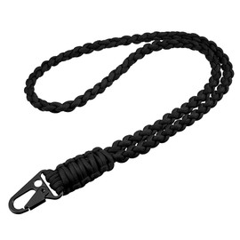 CENPEK Pack of 2 Heavy Duty Braided Paracord Neck Lanyard Keychain for Keys ID Card Outdoor Survival