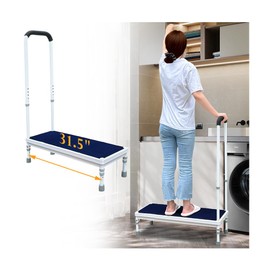 Medical Step Stool with Handle Bed Steps for High Beds for Adults Elderly 3-in-1 Safety Bed Handle Bedside Assist Handicap Wide Foot Step Stool for Bedroom, Bathtub, Car (31.5" Stool)