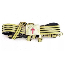MASONIC KNIGHTS TEMPLAR Ceremonial Sword Belt & Buckle Sir Knight Adjustable GBK