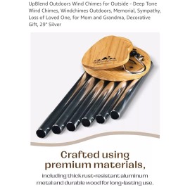 UpBlend Outdoors Wind Chime UpBlend Outdoors Silver 29-32” Full Length.