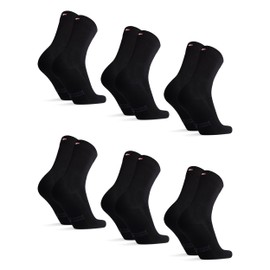 DANISH ENDURANCE Bamboo Socks, Anti Sweat, Mens Black Socks, Multipack, Bamboo Socks Women, Unisex, 6 Pack, Black, 13-15