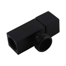 Bathroom Laundry Washing Machine Square 1/4 Turn Stop Tap Pair Matt Black