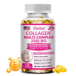 Collagen Multi Complex Supplement for Skin Hair & Nails Support – Beauty Wellness Capsules with Collagen Blend – 120 Capsules – Daily Health Formula