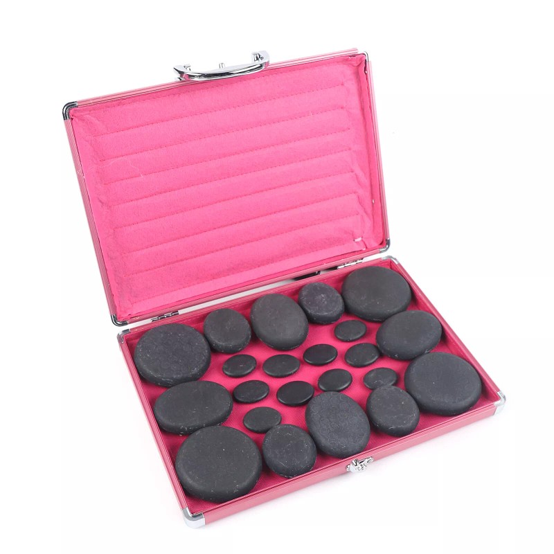 Professional Portable Massage Stone Heater Kit with 20 Therapy Hot