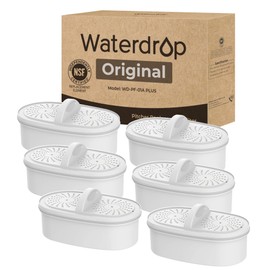 [Original] Waterdrop WD-PF-01A Plus NSF Certified Replacement Filters for All Waterdrop Pitcher and Dispenser Filtration System, Reduces PFAS, PFOA/PFOS, Last Up to 200 Gallons (6 Packs)