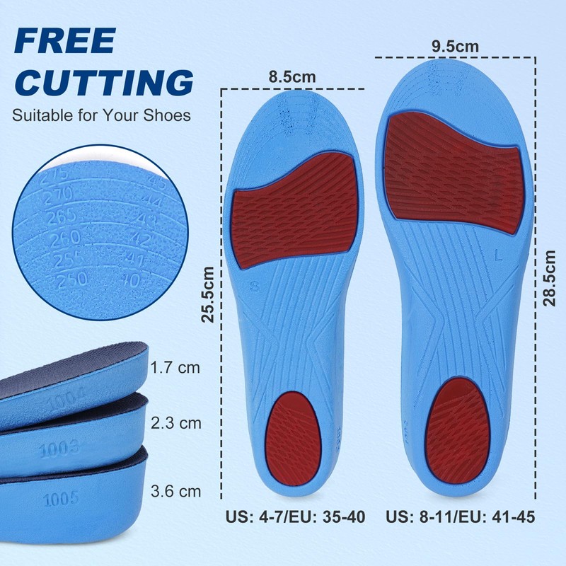 Height Increase Insole Heel Lift Taller Inserts Instant Adjustable Raise