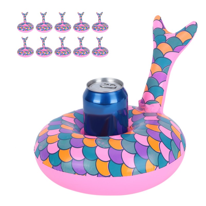 10pcs Inflatable Floating Drink Holders Beverage Cup Coasters for Swimming