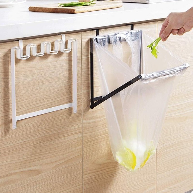 AIMALL 2 PCS Adjustable Wall-Mounted Garbage Bag Holder, Space-Saving Kitchen