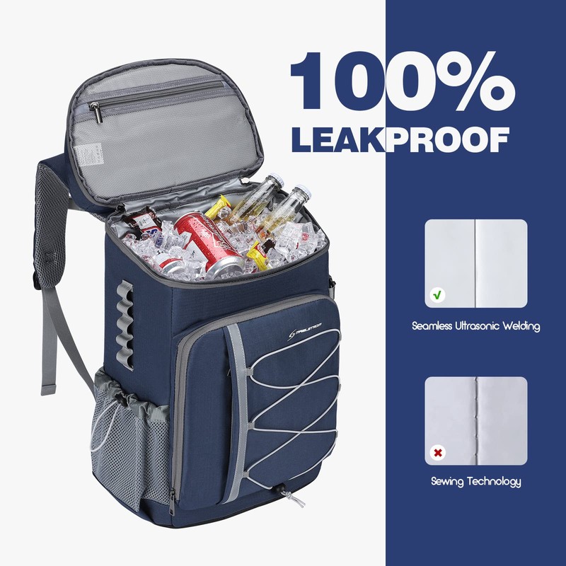Maelstrom Cooler Backpack,35 Can Backpack Cooler Leakproof,Insulated Soft Cooler Bag,Beach