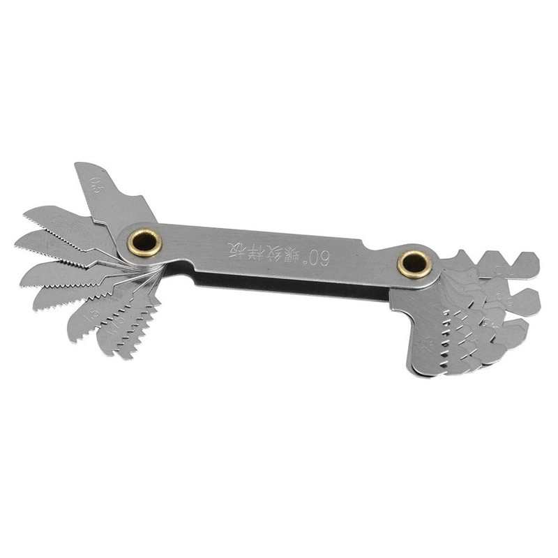 Marhynchus 2pcs Imperial Thread Gauge 55°+Metric60° Stainless Steel Screw Step