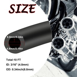 Tnisesm 1/4 Gas Fuel Line Hose with Clamps Valve & Filters Kit