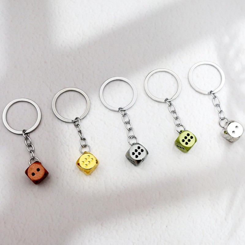 Elechobby Metal Dice Keychain 5 Color Options Party Favors Present