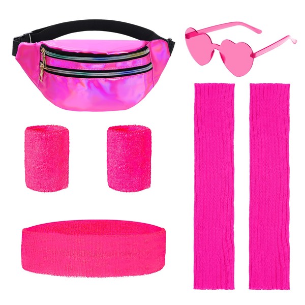 hoyuwak 80s Neon Workout Outfit for Women Leg Warmer Headband