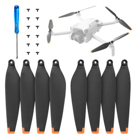 DERAY Propeller for DJI Mini 4 Pro Drone, TPU Rubber Tip, Fly More Combo, Quiet Replacement Propellers, 8 Pieces/4 Pairs