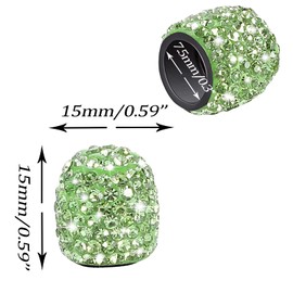Bling Car Tire Valve Stem Caps, 4Pcs Universal Shinny Green Tire Air Valves Stem Caps, Sparkling Tire Valves Caps Dustproof for Most Cars, Motorcycles, SUV, Trucks, and Bicycles (Green)