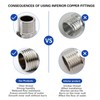 NASHRIO Shower Hose Extender - 3pcs Stainless Steel Connector Hex
