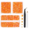 qiipii 3 Boxes 5070PCS Resin Flatback Rhinestones Oranges AB Flatback