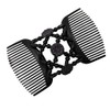 LOVEF Women Magic Hair Combs Wood Beaded Stretch Double Side
