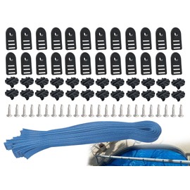 Tube and Solar Cover Fastening Kit for Fe-herguard inground and aboveground Pool Roller, Used to Attach a Solar Blanket to a Solar Reel - Includes 24 26" Straps, 24 Mounting Wcrews with Brackets
