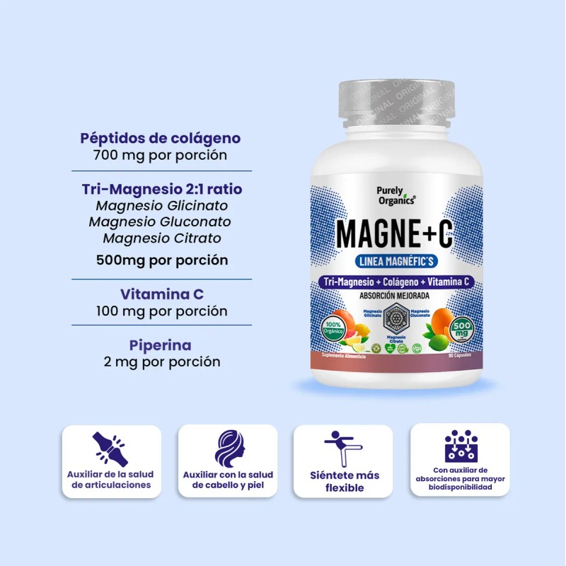 Magne + C | Magnesio, Vitamina C y Colágeno |