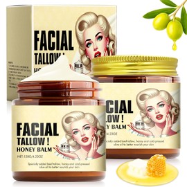 Cebo de Res para la Cara,crema de cebo de res original,Whipped Beef Tallow and Honey Balm,Cuidado de La Piel Profundamente Nutritivo,apto para pieles secas y sensibles (2pcs)