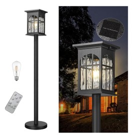Starcurin 30Inch Solar Pole Lights Outdoor Waterproof, Portable Floor Lamp with Solar Panels Dusk to Dawn with Remote, Cordless Exterior Outside Pole Light for Pathway, Walkway, Garden, Yard, Patio