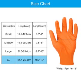 PATIKIL Disposable Industrial Nitrile Gloves, 50 Pcs XL Mechanic Glove 8-mil Thick with Diamond Texture Latex Free Powder Free for Garden Household, Orange