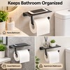 Stainless Steel Toilet Paper Holder with Phone Shelf – Wall