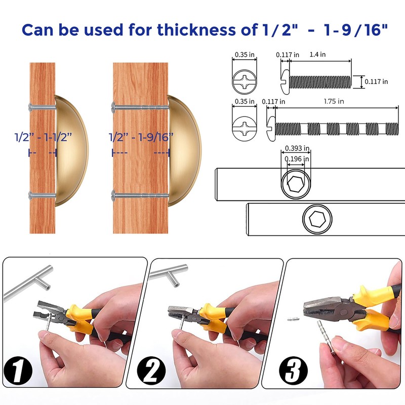Ravinte 6 Pack 3" Drawer Pulls Champagne Bronze Cabinet Cup